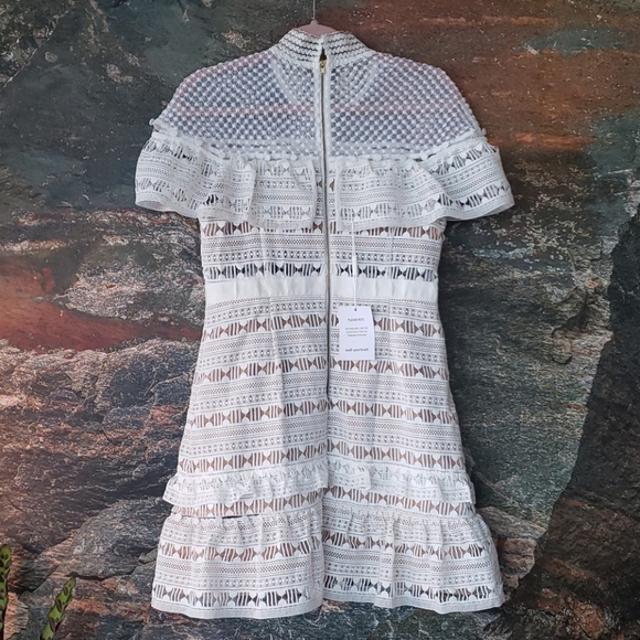 ❌SOLD❌NEW WITH TAGS Yoke Frill Mini Dress White - Picture 4 of 12